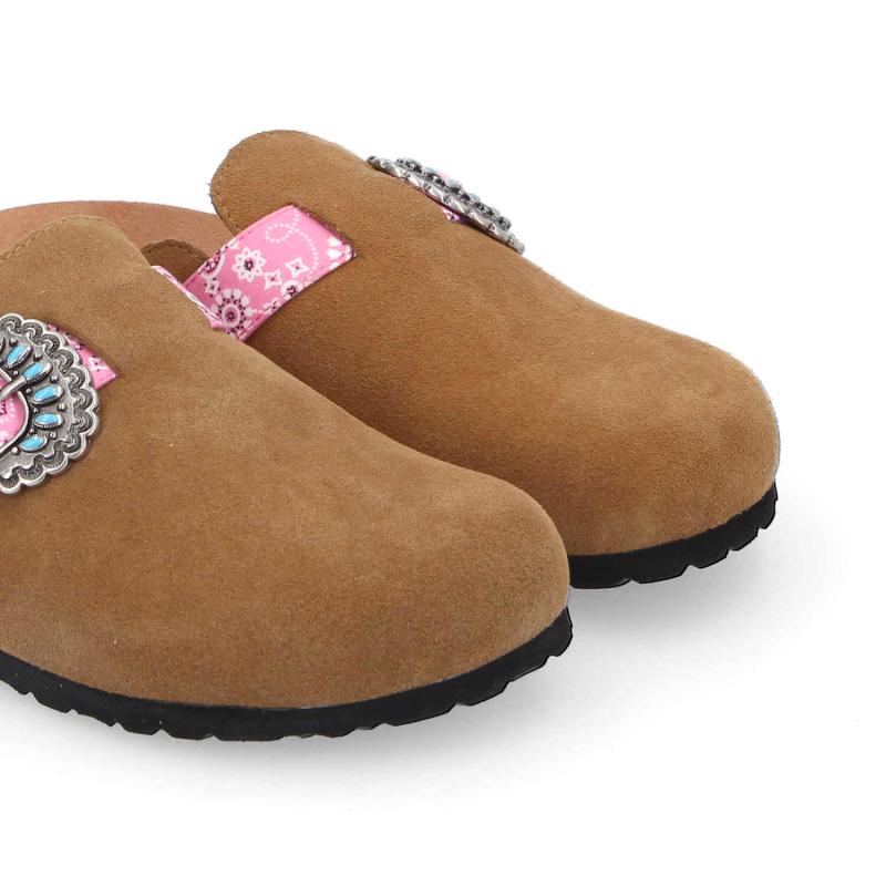 PALOMA CLOG W - SUEDE/WEST - BROWN/PINK